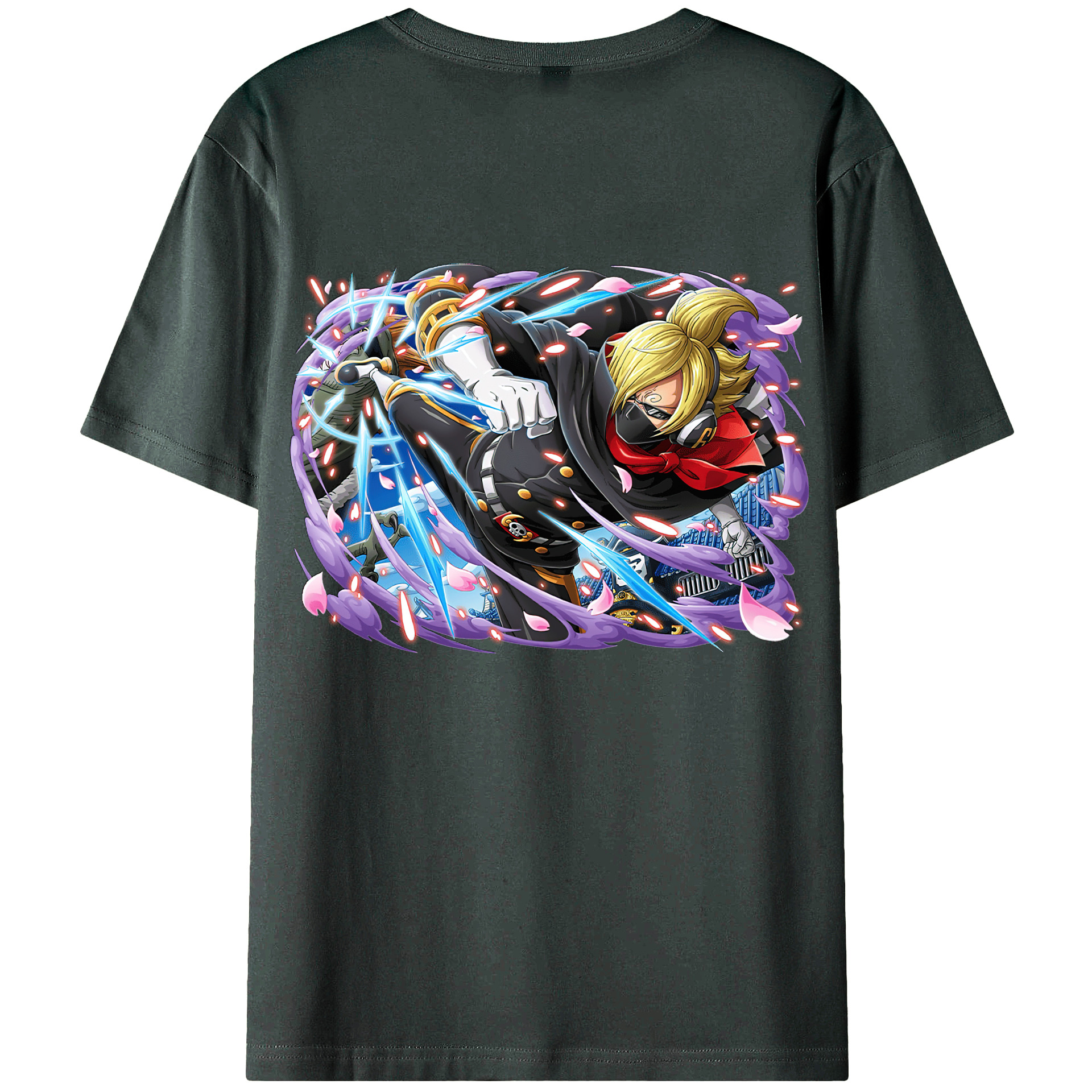 （画像用） ワンピース サンジ ONE PIECE Sanji 綿100％ メンズ半袖Tシャツ（バックプリント） 通気性